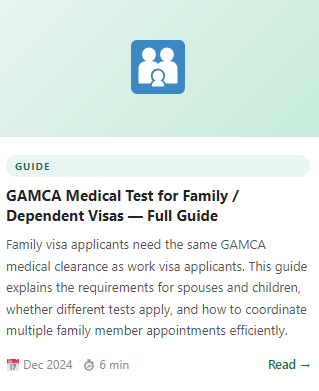 GAMCA Wafid Medical Test for Family Visa Pakistan 2026