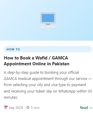 How to Book Wafid GAMCA Appointment Online