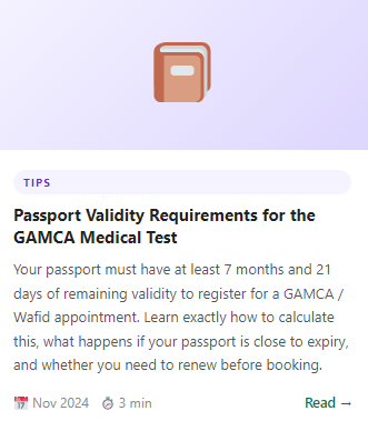 Passport Validity for GAMCA Wafid Medical Test